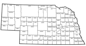 Nebraska county outline