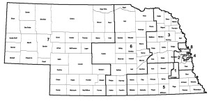 Nebraska Regents outline map