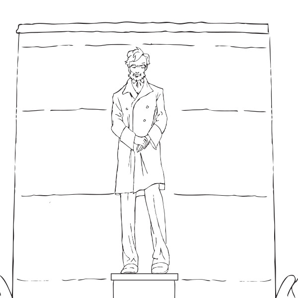 Lincoln statue coloring page