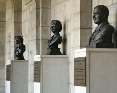 Bronze busts located on the 2nd floor of the Capitol