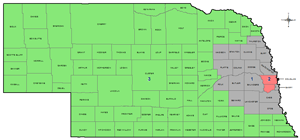 Nebraska congressional districts color map