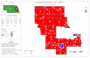 Nebraska congressional district 1 map