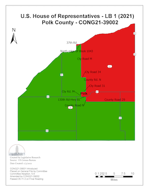 Polk county congressional district color map