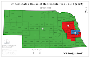 Nebraska congressional districts color map